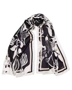 Cara - Шелковый шарф/шаль для женщин, черный Elizabetta