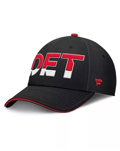 Мужская черная/красная кепка Detroit Red Wings Authentic Pro Rink Team Code Flex Fanatics