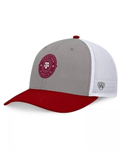 Мужская серо-бордовая регулируемая кепка Texas AM Aggies Rob Trucker Top of the world