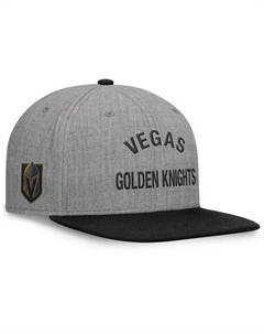 Мужская шляпа с плоскими полями и кожаным ремешком с плоскими полями Vegas Golden Knights Elements Heather Grey Vegas Golden Knights, серый Fanatics
