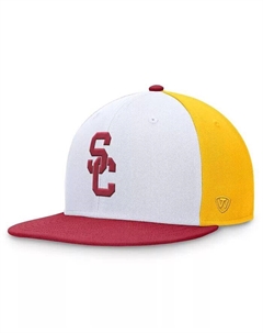 Мужская белая/кардинальная шляпа USC Trojans Tri-Tone Heritage Collector Fitted Hat Top of the world