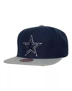 Мужская двухцветная бейсболка Snapback темно-синего и серебристого цвета Dallas Cowboys Team Mitchell and ness