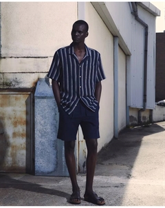 Льняные шорты-бермуды, темно-синий Сфера