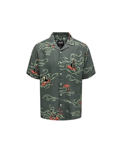 Зеленая вискозная рубашка Only & sons