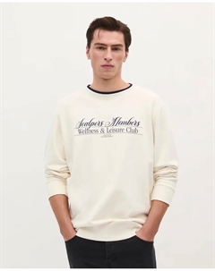 Мужская хлопковая толстовка с круглым вырезом, кремовый Scalpers