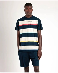 Мужская короткая темно-синяя трикотажная пижама, темно-синий Admas