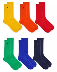 Мужские носки Performance Colorful Crew Socks, 6 пар, мультиколор Polo ralph lauren