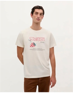 Мужская хлопковая футболка с принтом спереди, белый Scalpers