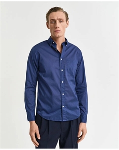 Мужская хлопковая рубашка больших размеров, классического кроя, синий Gant