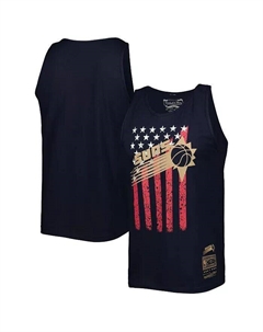 Мужская темно-синяя майка Phoenix Suns Hardwood Classics Americana со звездами и полосками Mitchell and ness