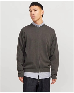 Мужская трикотажная куртка-бомбер, темно-зеленый Jack & jones