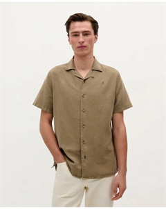 Мужская льняная рубашка прямого кроя, цвет Kaki Scalpers