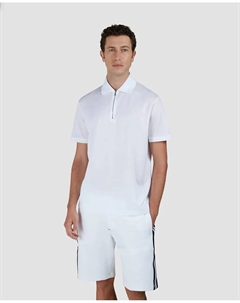 Мужская однотонная рубашка-поло с короткими рукавами из пике, белый Paul & shark