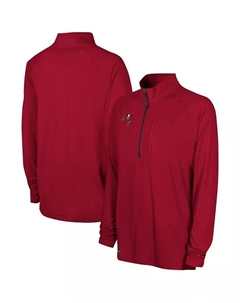 Мужская красная толстовка Tampa Bay Buccaneers Combine Authentic Raglan с застежкой-молнией на четверть длины Outerstuff