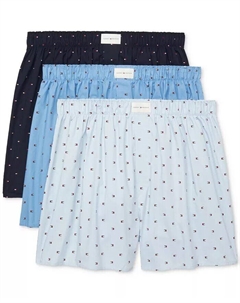 Мужские 3-комп. Классические боксеры из хлопкового поплина с принтом, мультиколор Tommy hilfiger