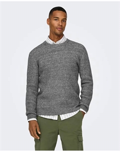 Мужской свитер обычного кроя, серый Only & sons