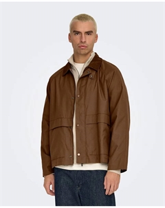 Мужская куртка прямого кроя, коричневый Only & sons