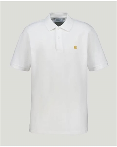 Мужская рубашка-поло с короткими рукавами Chase Piqué, белый Carhartt wip