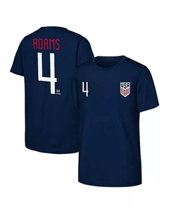 Мужская футболка Tyler Adams Navy USMNT с именем и номером Outerstuff