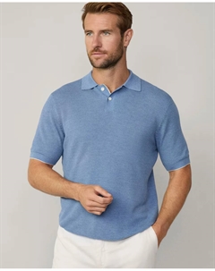 Мужская рубашка поло из трикотажной ткани пике, светло-голубой Hackett
