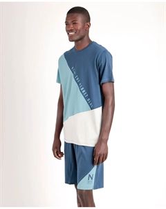 Мужская короткая синяя трикотажная пижама, синий Admas