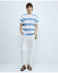 Полосатая структурированная футболка, синий Сфера