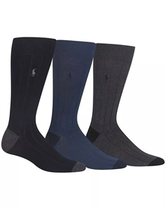 Мужские носки Soft Touch Rib Dress Socks, 3 пары, мультиколор Polo ralph lauren
