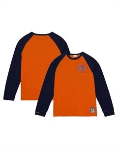 Мужская оранжевая футболка Illinois Fighting Illini Legendary Slub Raglan с длинным рукавом Mitchell and ness