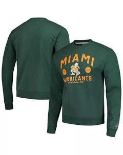 Мужская зеленая состаренная толстовка-пуловер Bendy Arch Essential Miami Hurricanes League collegiate wear