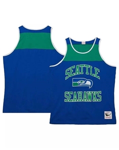Мужская майка-топ Royal, Green Seattle Seahawks Heritage Colorblock Mitchell and ness