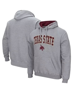 Мужской серый пуловер с капюшоном Texas State Bobcats Arch и Logo Colosseum