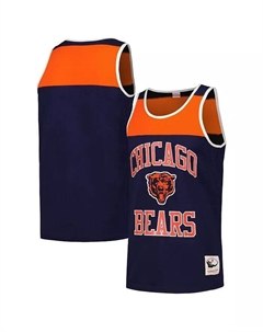 Мужская майка-топ Chicago Bears Heritage Colorblock темно-синего и оранжевого цвета Mitchell and ness