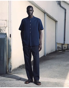 Льняная рубашка, темно-синий Сфера