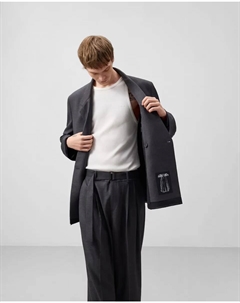 Мужской пиджак строгого покроя серого меланжевого цвета, серый Adolfo dominguez