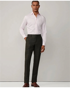 Мужские льняные брюки классического кроя, цвет Kaki Hackett