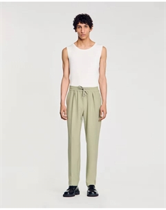 Мужские брюки прямого покроя стретч, цвет Kaki Sandro