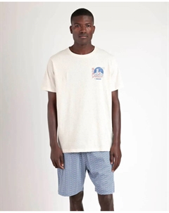 Мужская короткая белая трикотажная пижама, белый Admas