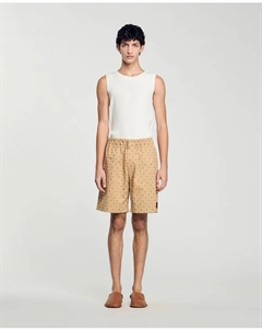 Мужские шорты из жаккарда Square Cross, бежевый Sandro