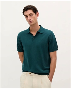 Мужская рубашка-поло прямого кроя с короткими рукавами, темно-зеленый Scalpers