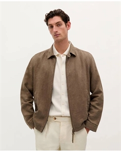 Мужская льняная куртка с двойной застежкой-молнией, цвет Kaki Scalpers