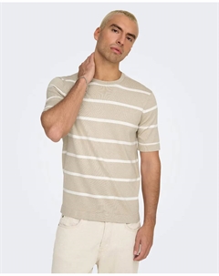 Мужская трикотажная футболка обычного кроя, серый Only & sons