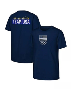 Мужская и женская футболка с кольцами и флагом команды ВМС США «Миньоны», синий Outerstuff