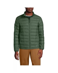 Мужской компактный пуховик Wanderweight, зеленый Lands' end