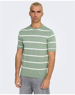 Мужская трикотажная футболка обычного кроя, зеленый Only & sons