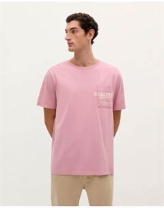 Мужская хлопковая футболка с карманом, розовый Scalpers