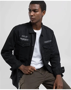 Мужская рубашка с длинным рукавом, черный Replay