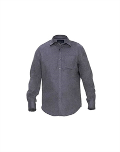 Мужская классическая фланелевая рубашка на пуговицах, серый Braveman