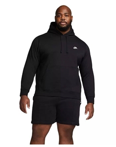 Мужской спортивный клубный флисовый пуловер с капюшоном, черный Nike