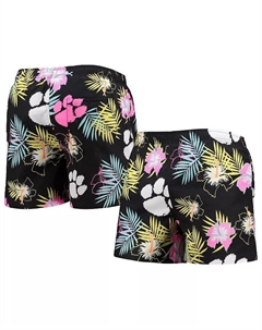 Мужские черные плавки Clemson Tigers Neon Floral Foco