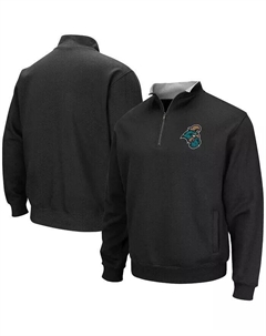 Мужской черный свитшот Coastal Carolina Chanticleers Tortugas с молнией четверть, черный Colosseum